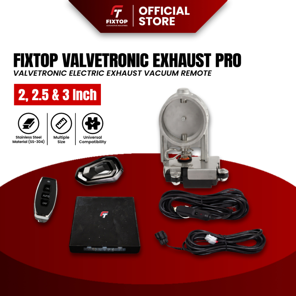 FIXTOP Valvetronic Electric Pro Series 2" 2,5" 3" Katup Modul Remote Premium Terbaru Knalpot Mobil R