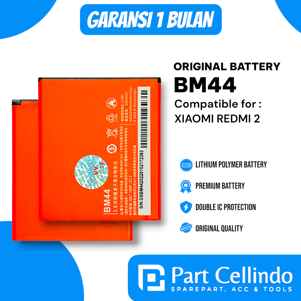 BATERAI BATRE XIAOMI BM44 REDMI 2