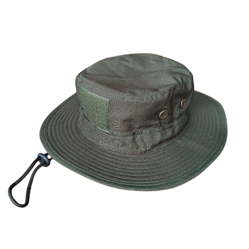 topi rimba outdoor hijau army polos tactical kawat full ripstop cotton caps perekat