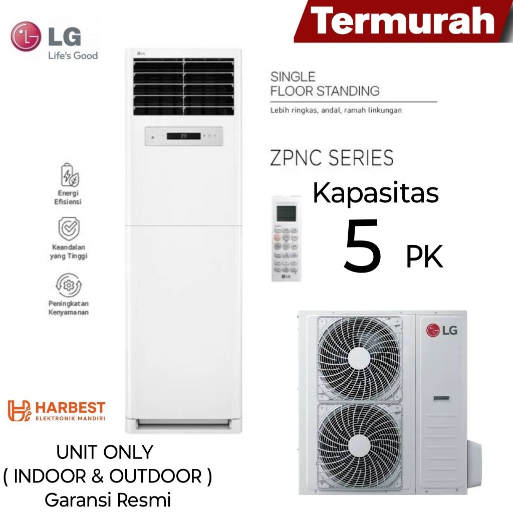 (UNIT ONLY) LG AC Floor Standing Standart Kapasitas 5 PK Series 5 PK - ZPNQ48LT3A0 GARANSI RESMI