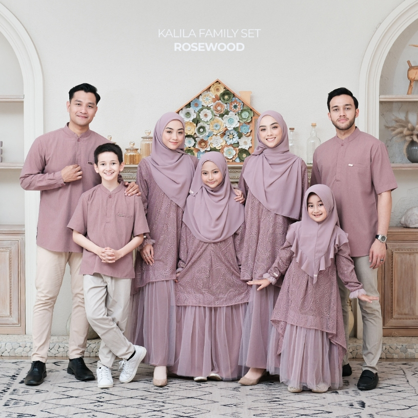 Zayra Hijab | Kalila Rosewood - Dress Gamis Wanita Brokat Kondangan Lebaran Jumbo Elegan Koko Anak D