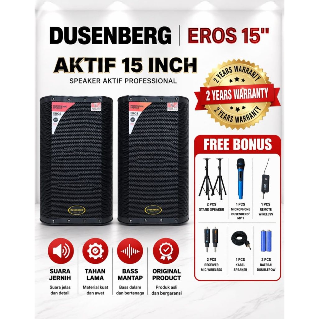 speaker aktif DUSENBERG EROS 15 karaoke - bluetooth - smart tv YouTube