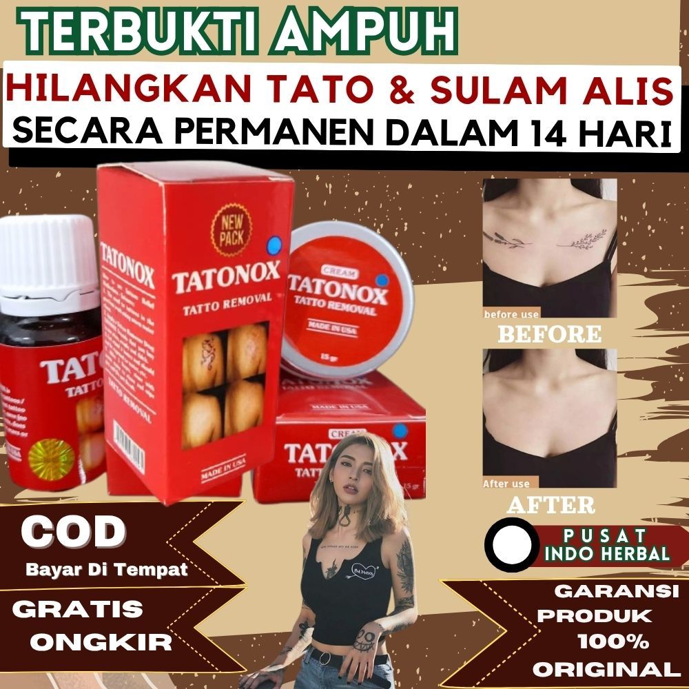 TATONOX Original Penghapus Tato Permanen Obat Penghilang Tattoo Ampuh Krim Remover Tato Membantu Mem