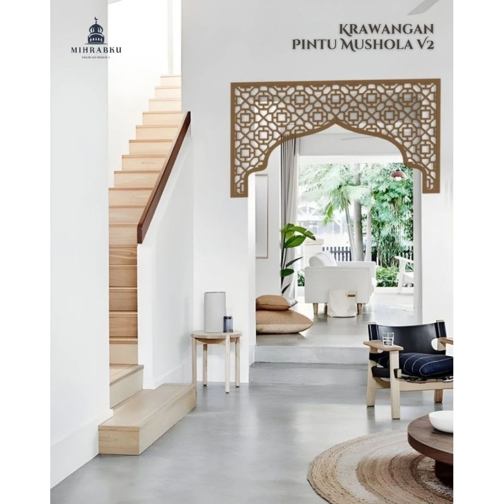 Hiasan Ornamen Pintu Mushola Rumah | Krawangan Pintu Mushola