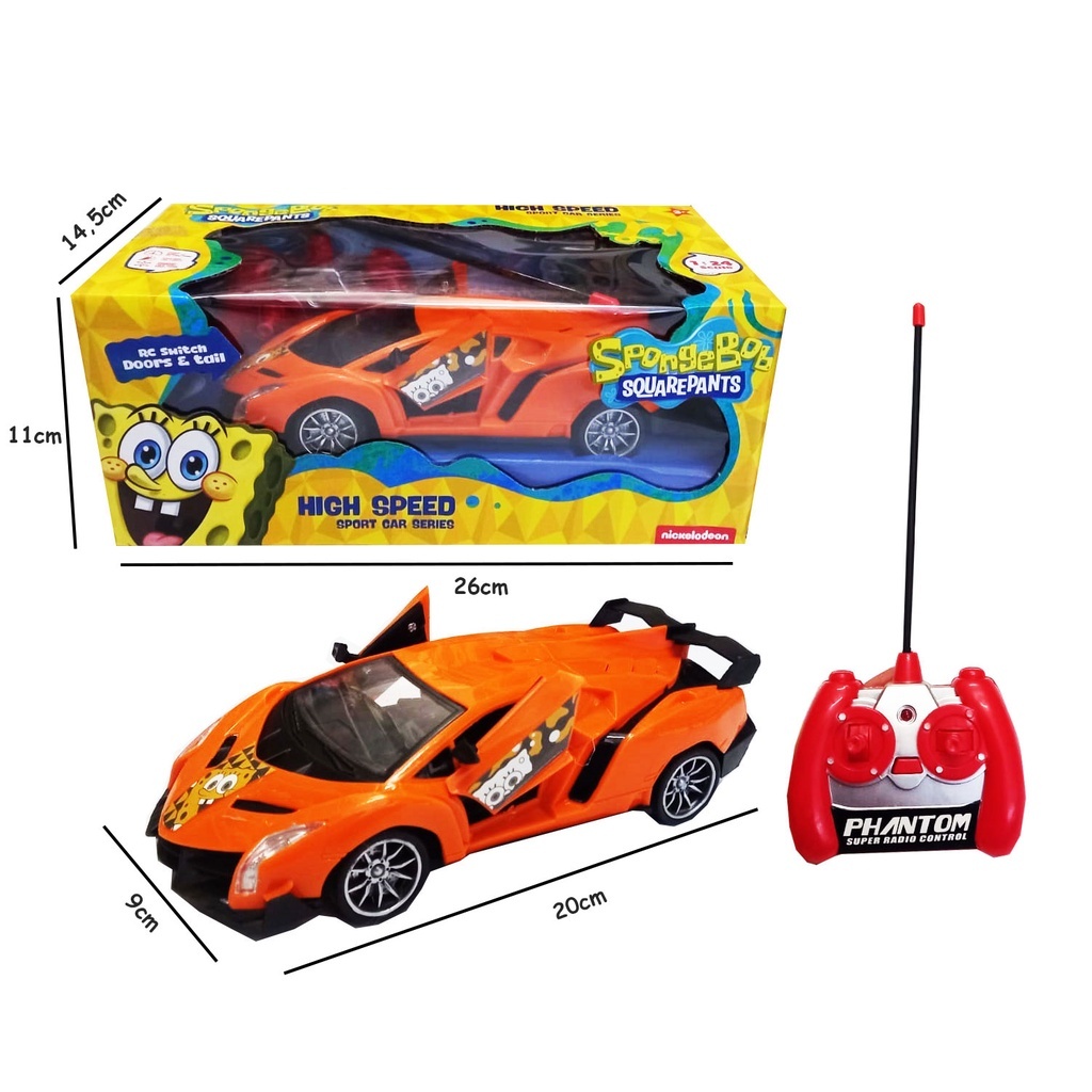 Mainan Mobil Remot Kontrol RC Spongebob Super Speed FX Buka Pintu