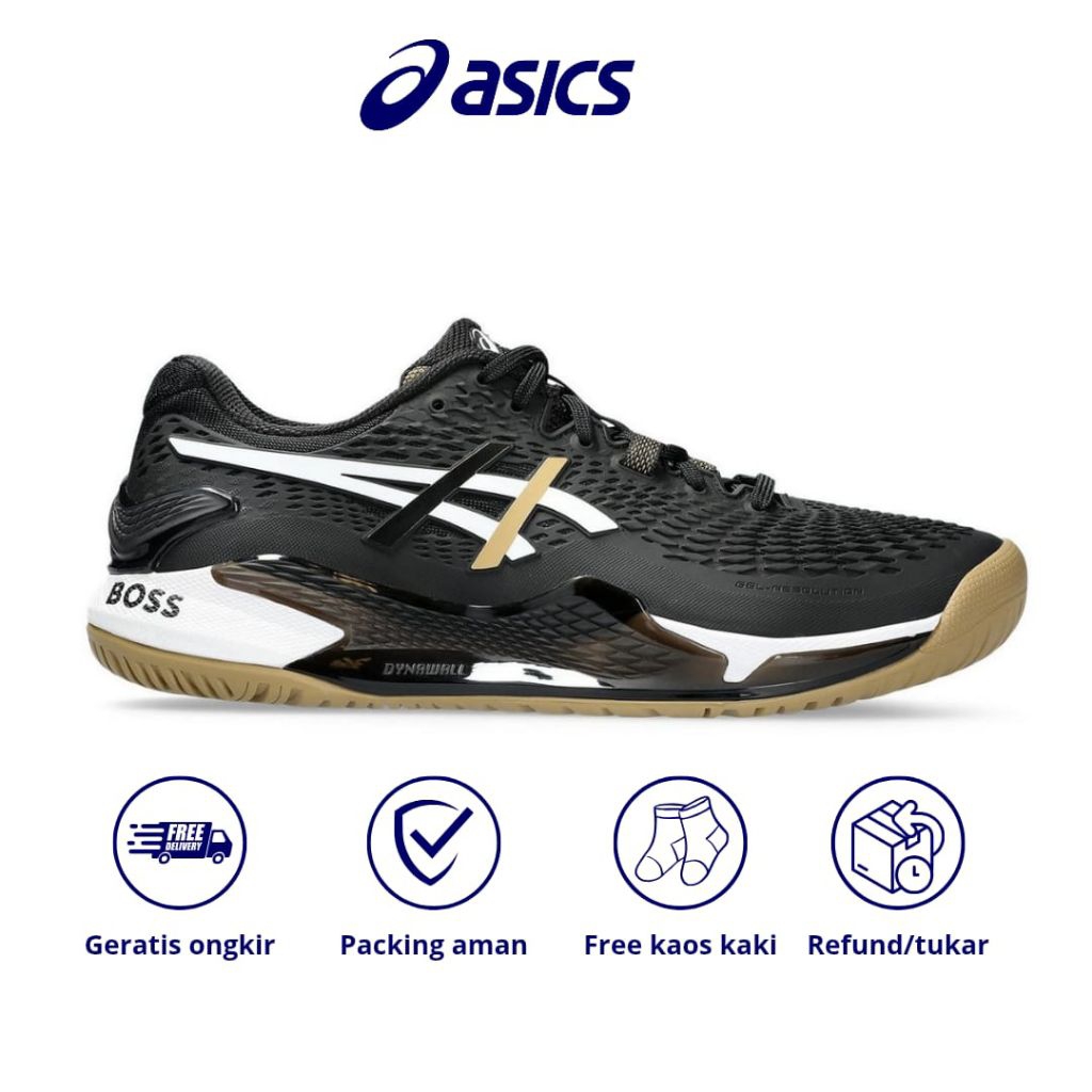 SEPATU TENIS/PADEL ASICS GEL RESOLUTION 9 HUGO BOSS BLACK
