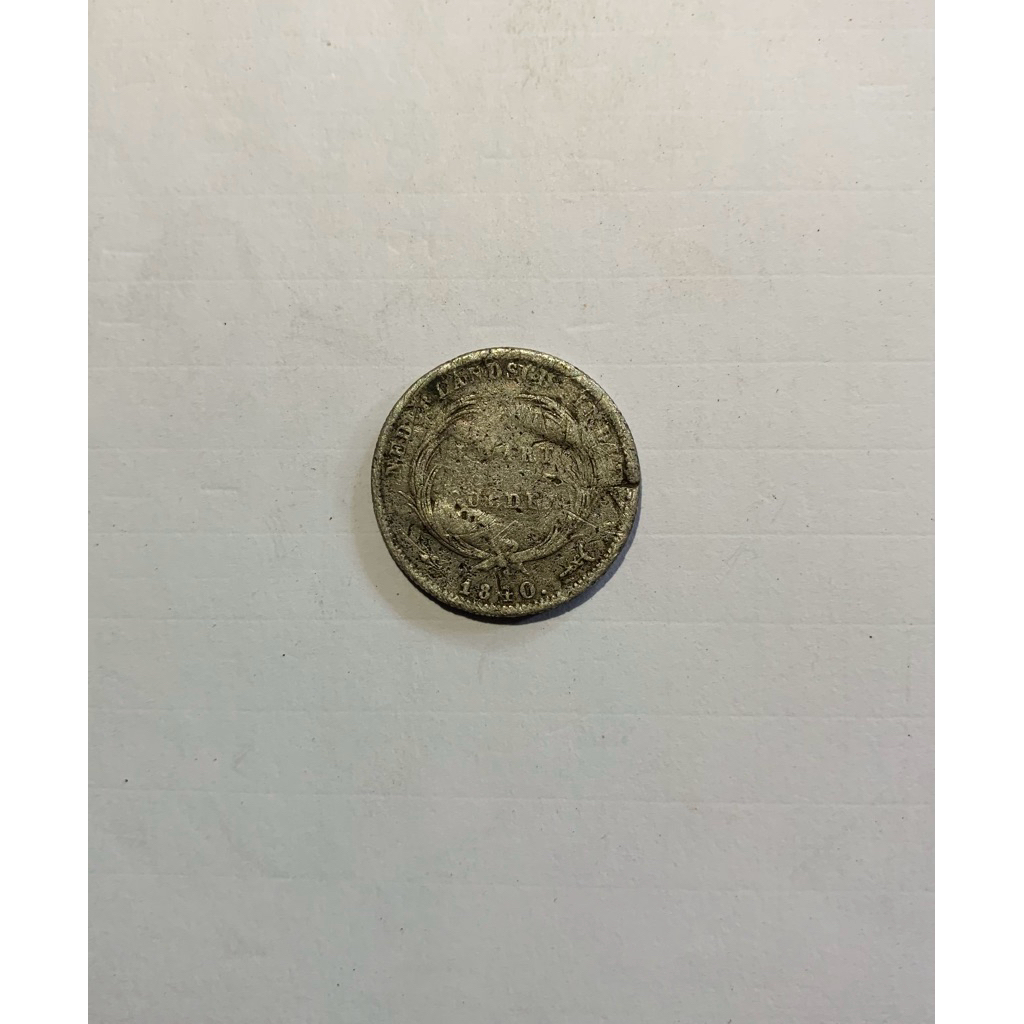 Koin Perak Kwart gulden 1840 Belanda Silver Asli
