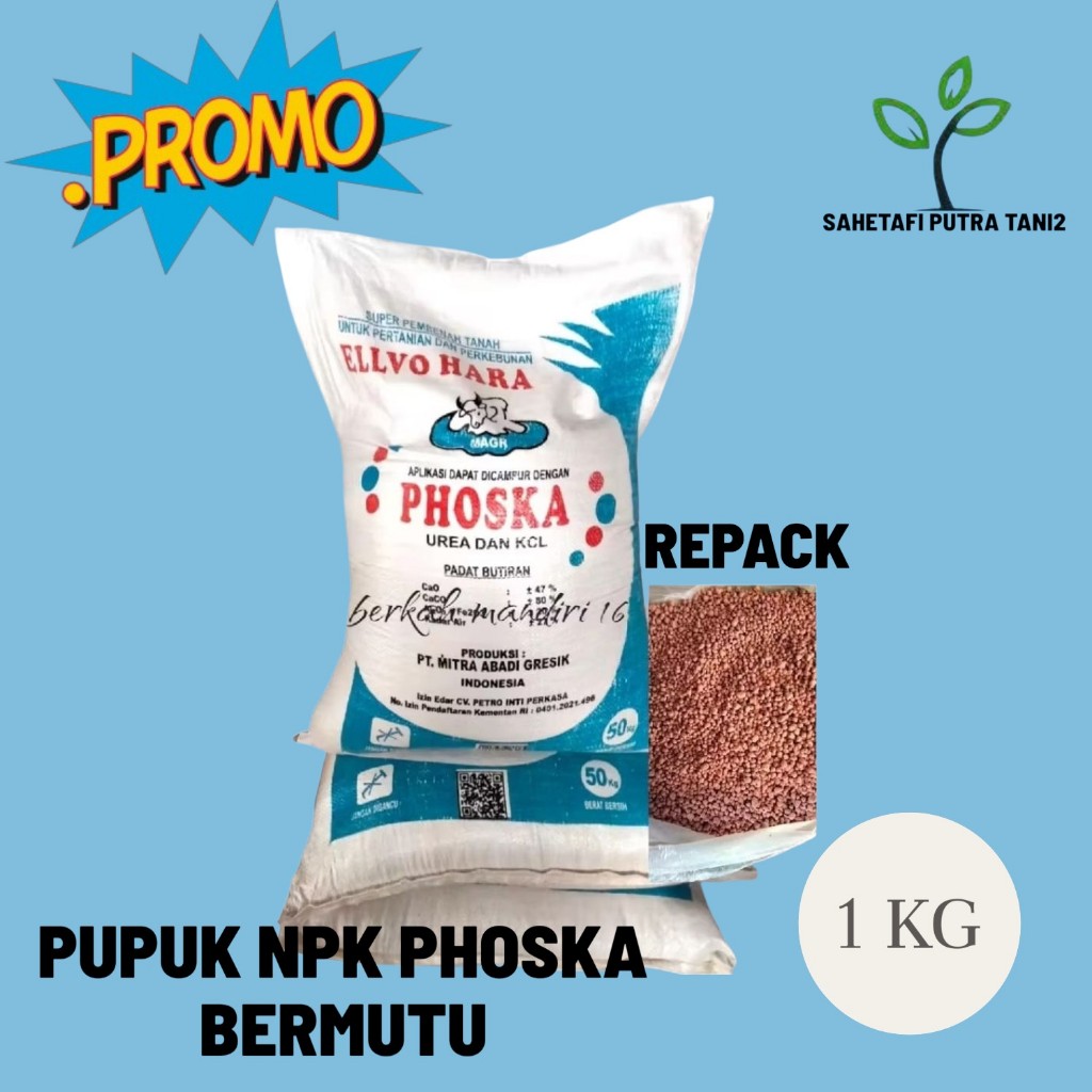 Pupuk NPK Phonska 15-15-15 Kemasan Repack 1kg untuk Tanaman