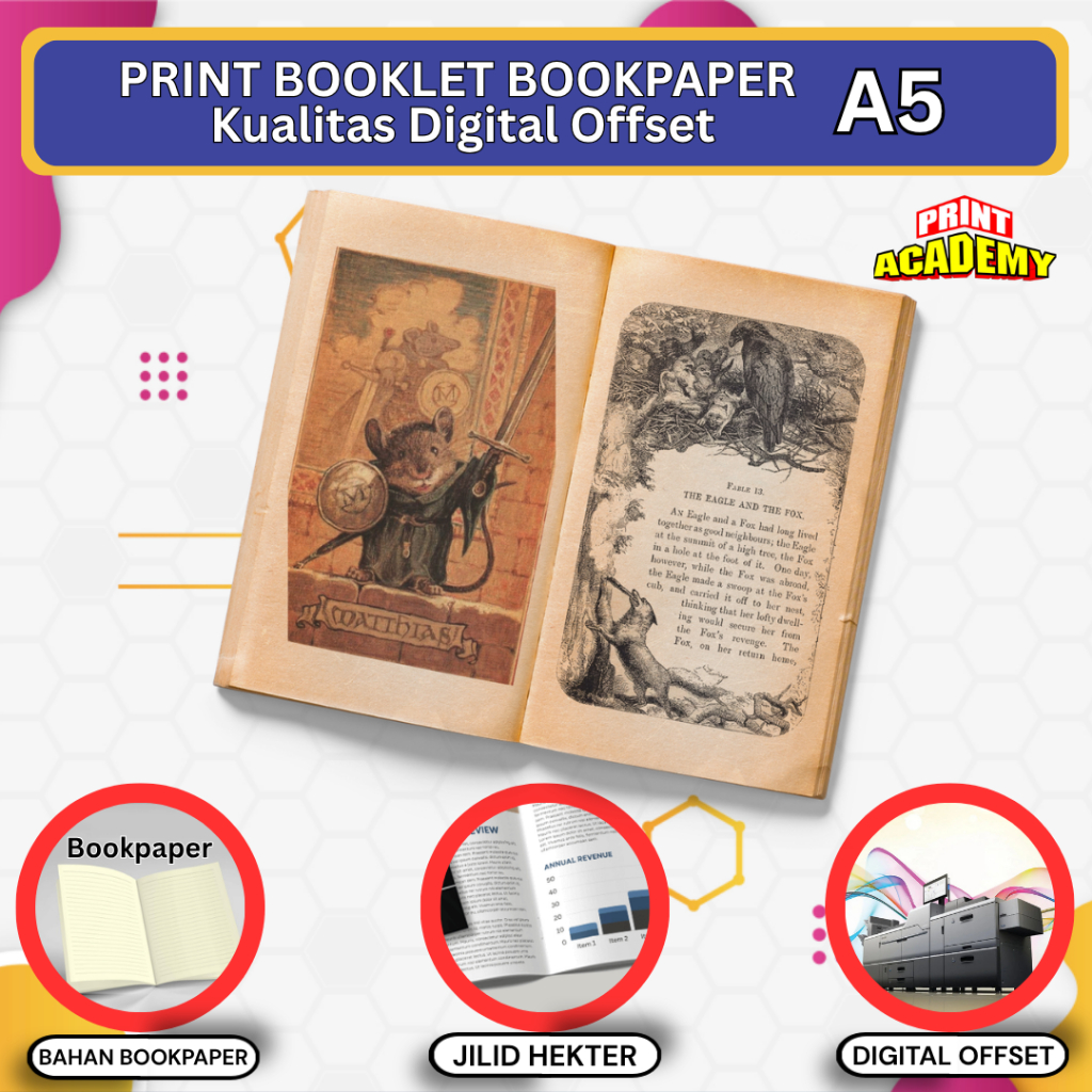 CETAK BOOKLET / PRINT BOOKLET FULL COLOR BOOKPAPER KUALITAS DIGITAL OFFSET A5 STAPLES TENGAH
