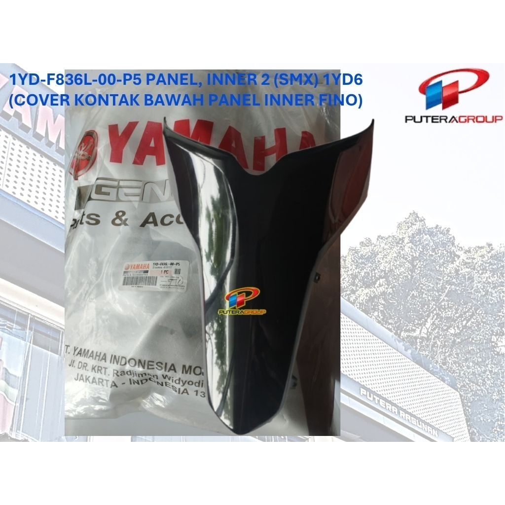 1YD-F836L-P5 PANEL INNER, COVER KONTAK BAWAH FINO FI 115-125 HITAM 1YD-F836L-P5 ORIGINAL YAMAHA