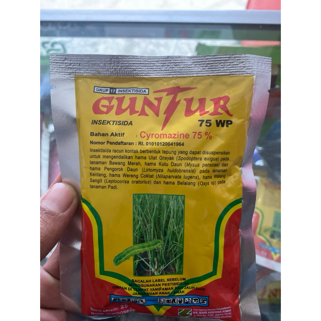 Guntur 75wp insektisida bahan aktif Cyromazine75%