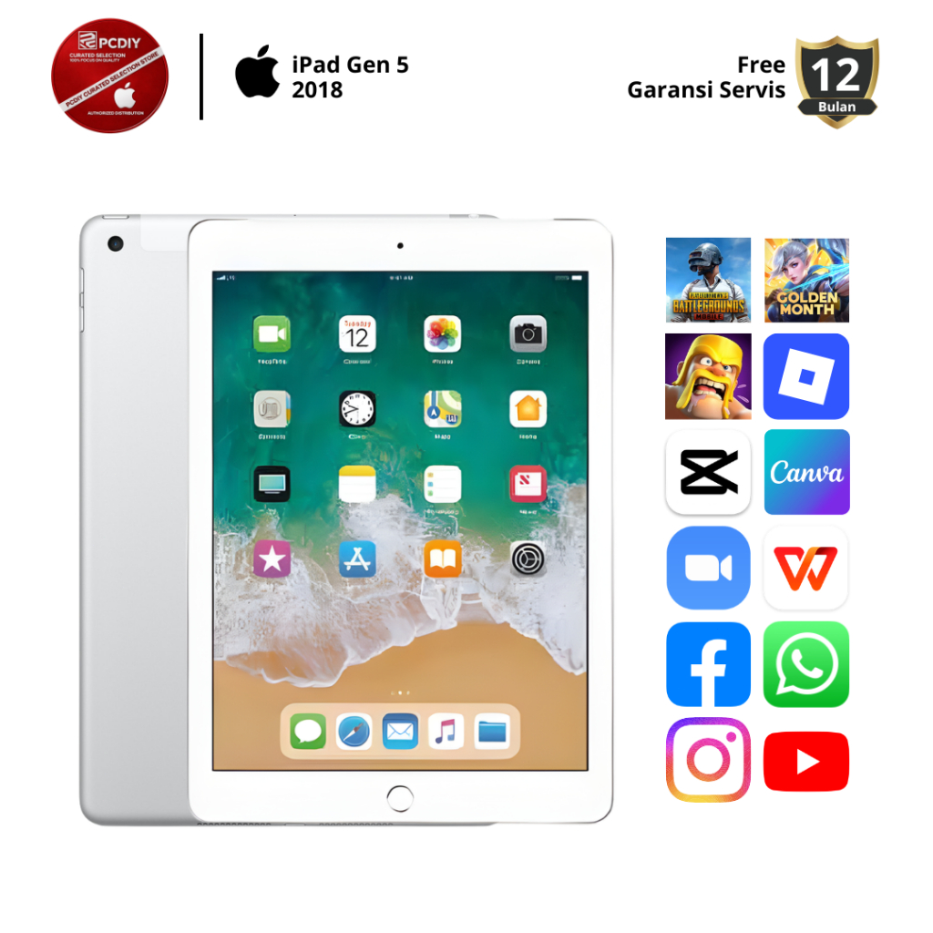 Apple iPad 6 (2018)  - PROMO TERMURAH!  Support iPadOS 17.7 (Versi Tertinggi).