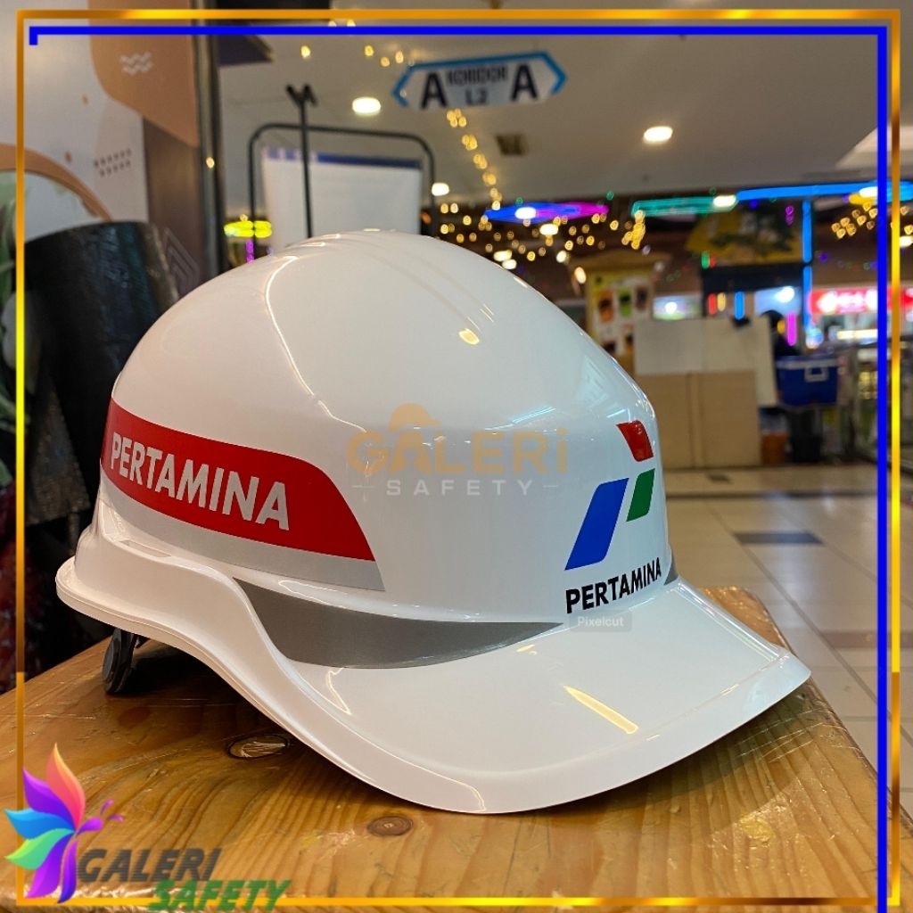 Helm Safety MSA Baseball Logo Pertamina Fastrack Lokal SNI - Helm Safety MSA Pertamina