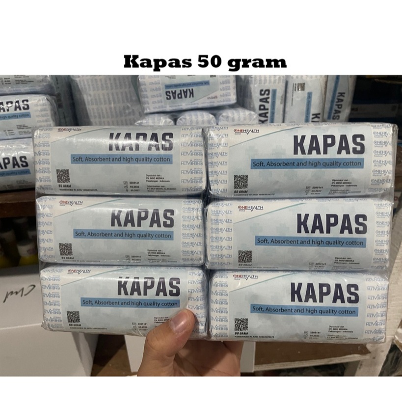 Onehealth Kapas Pembalut 50 gram / Kapas Gulung 50 gram / Kapas Luka 50 gram / Kapas Medis 50 gram