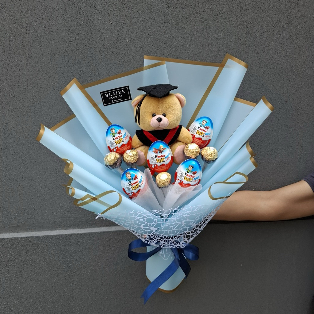 BUKET WISUDA KINDER JOY DAN FERRERO ROCHER | KINDERJOY COKLAT BUENO READY LANGSUNG KIRIM ARTIFICIAL 