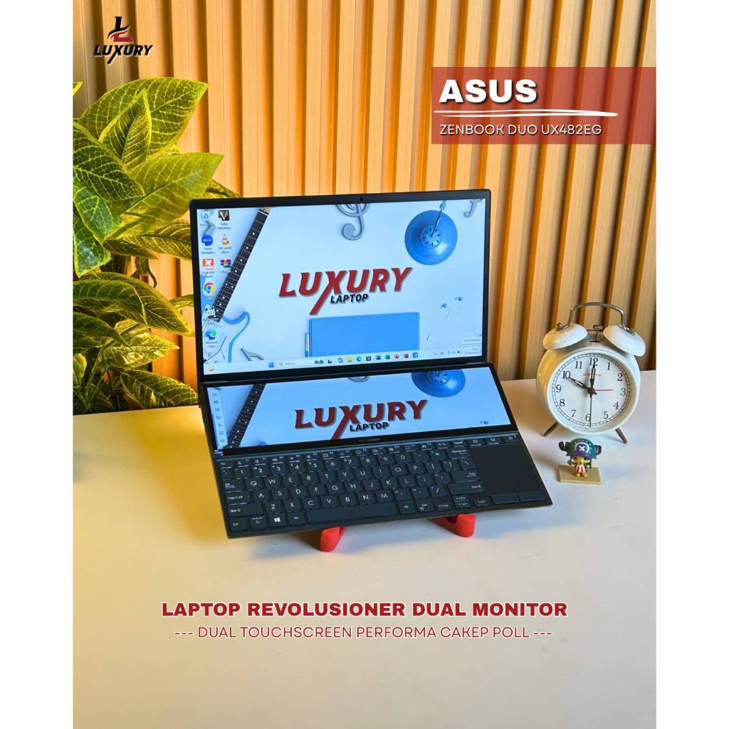 LAPTOP ASUS ZENBOOK DUO UX482EG 11TH GEN CORE I7 NVIDIA GEFORCE MX450 SSD 1TB RAM 16GB BACKLIGHT DUA