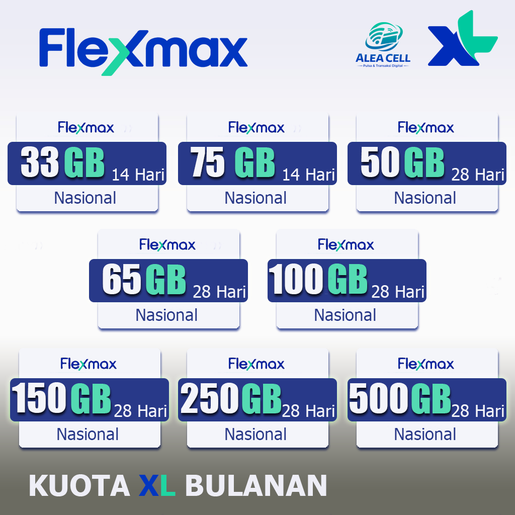 KUOTA XL 100 GB 150 GB 250 GB Bulanan, Kuota Nasional Murah Full 24 Jam