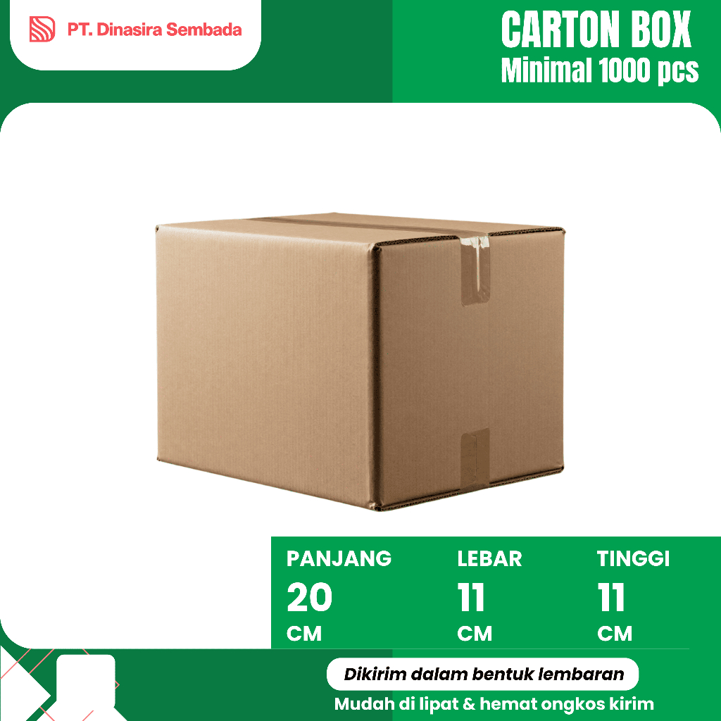 Kardus Packging / Dus Karton Polos Ukuran 20x11x11 CM - Boxpackagingbatam