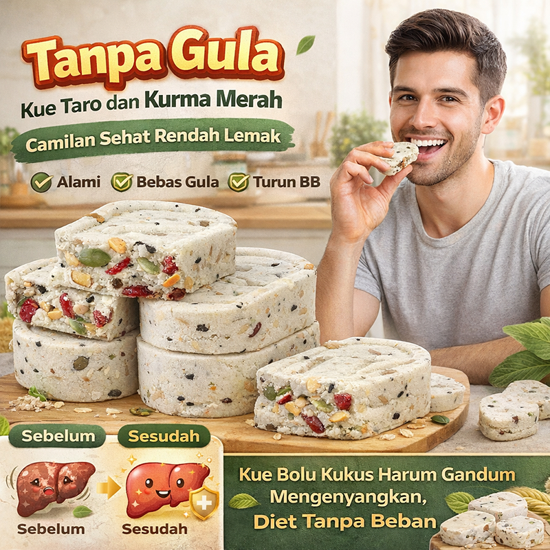 Beli 1 Gratis 1 - [Tanpa Gula] Kue Kurma Merah Dan Ubi China Tanpa Gula Tebu/ Kue Bolu Kukus  / Kue 