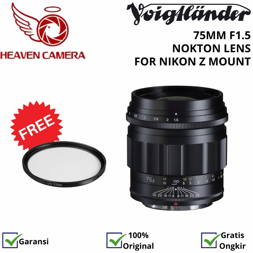 Voigtlander NOKTON 75mm F/1.5 Aspherical Lens For Nikon Z-Mount