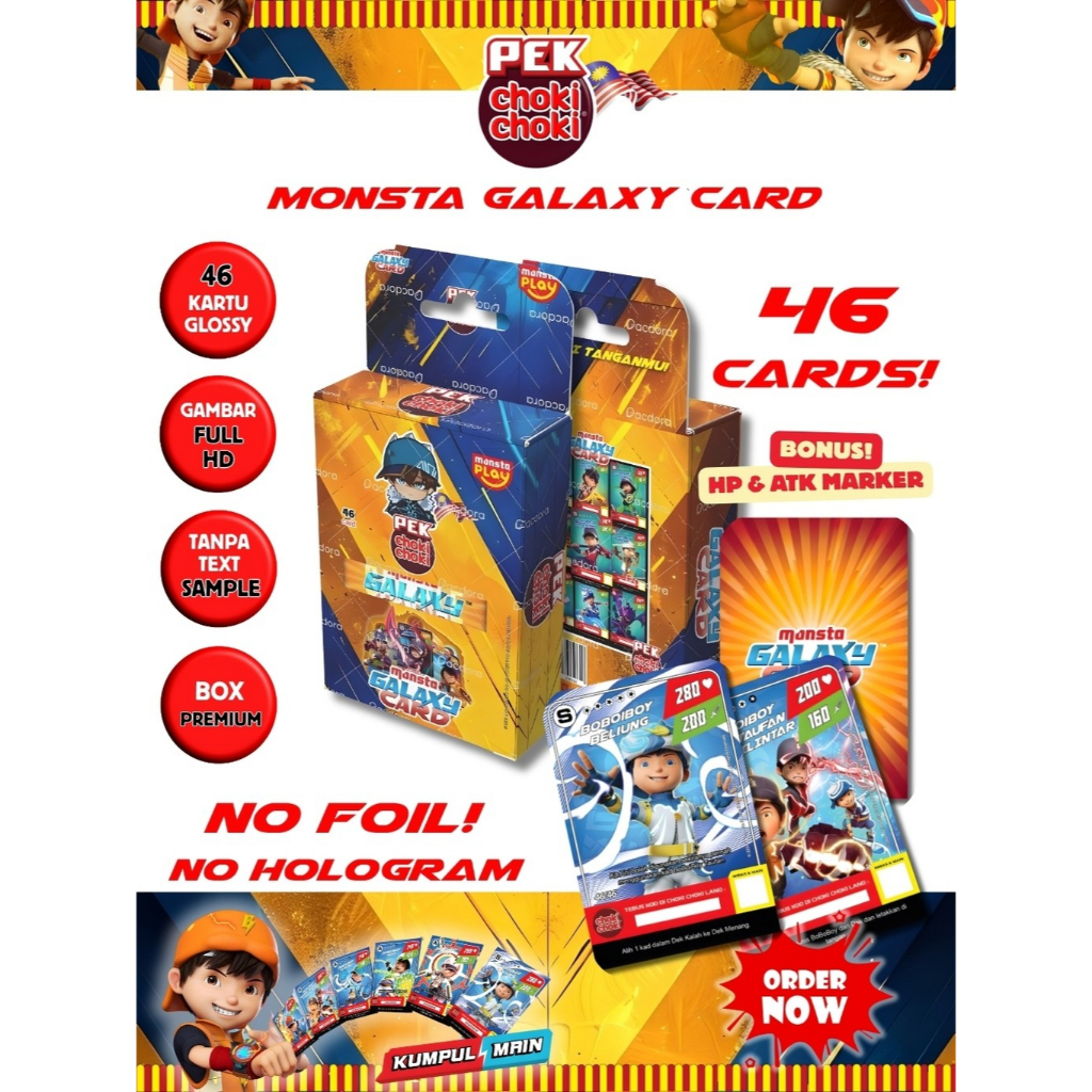 Kartu BoBoiBoy Pek Choki Choki Malaysia isi 46 Kartu Non Foil