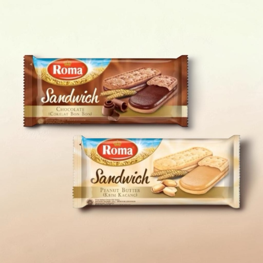 Roma Biskuit Sandwich Coklat & Kacang