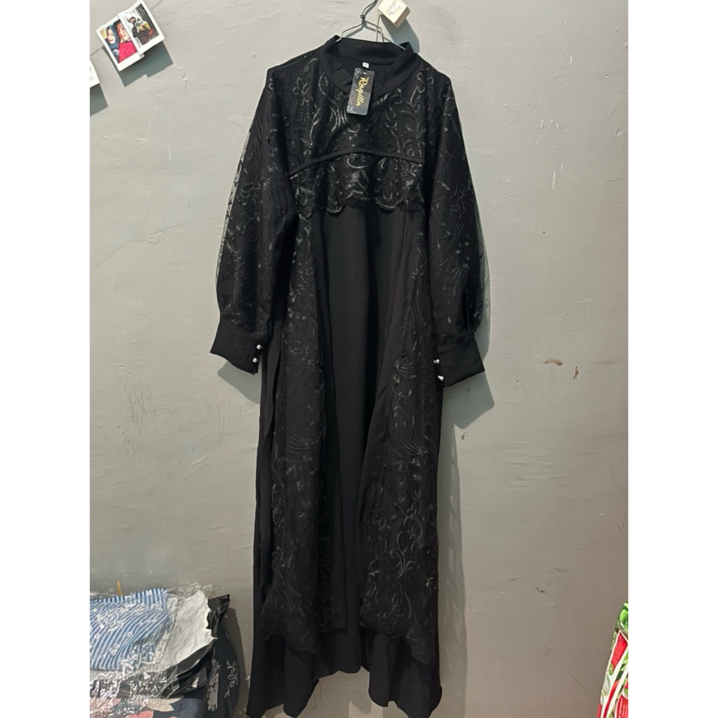 new gamis brokat hitam dan putih/ pilih salah satu