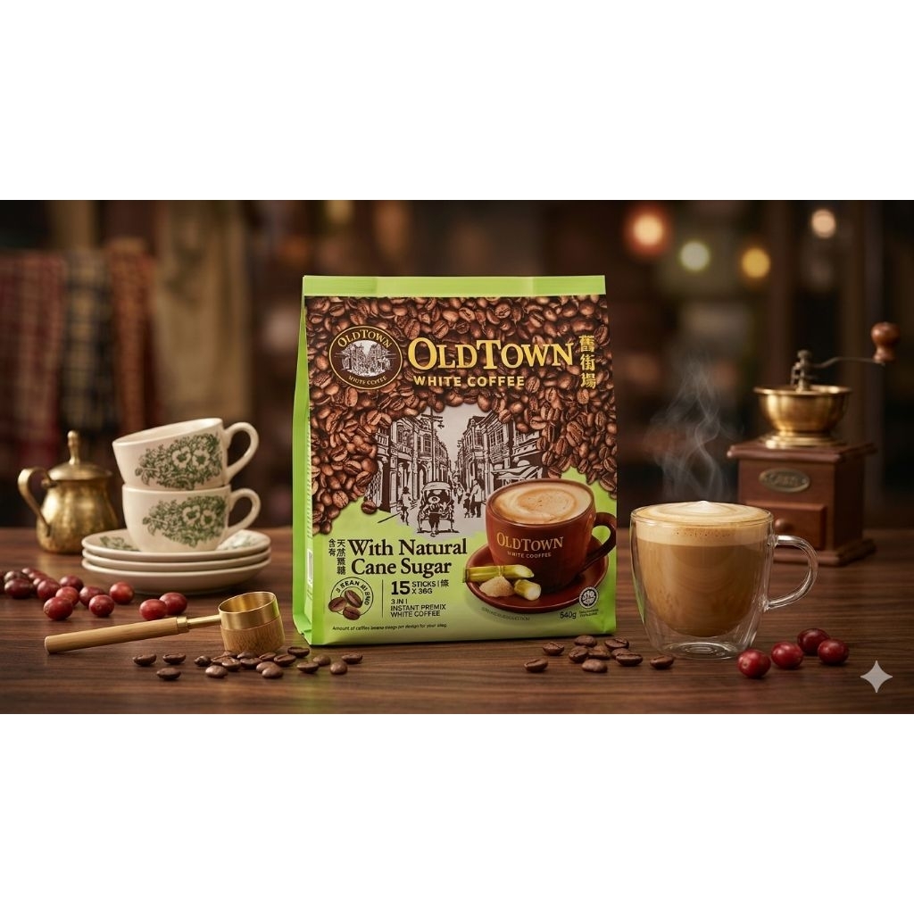OldTown White Coffee With Cane Sugar Original Malaysia 15Sticks x 36Gram