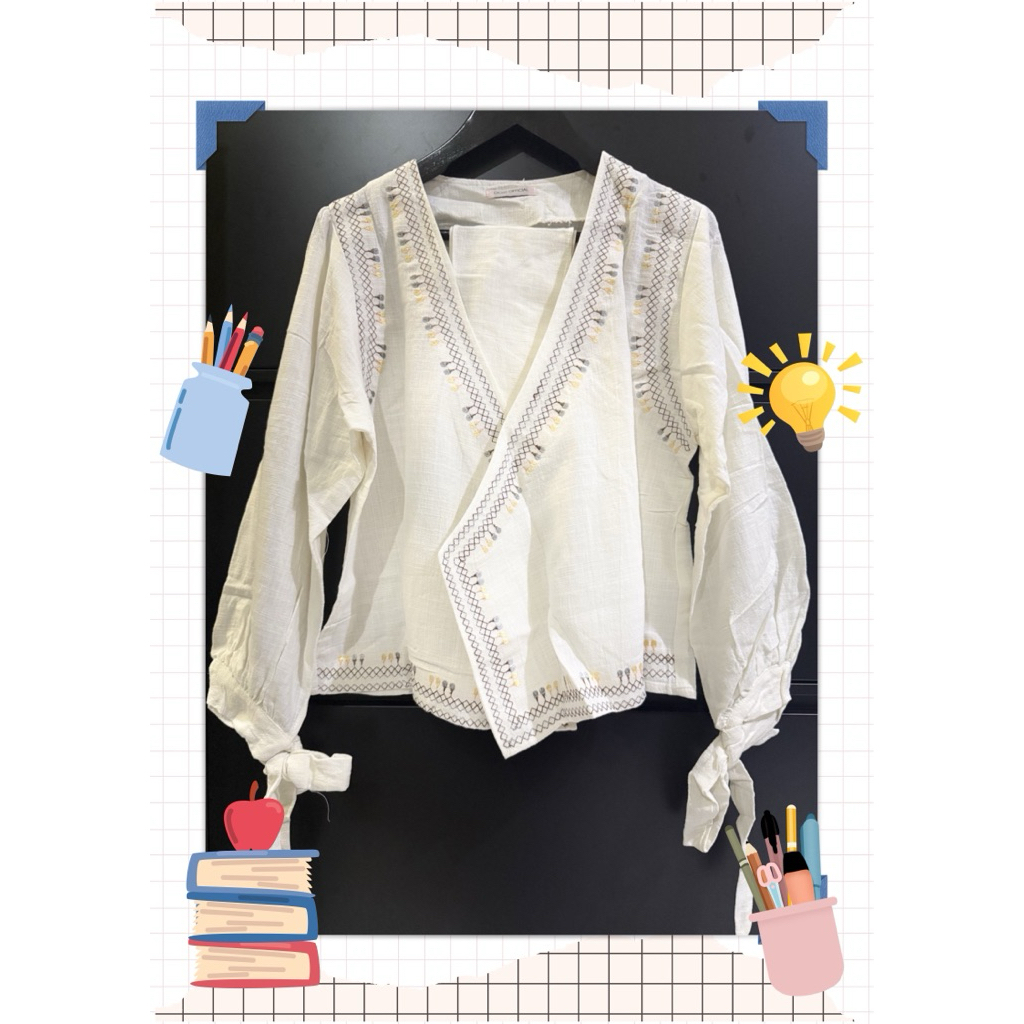 Preloved Outer Bordir Broken White