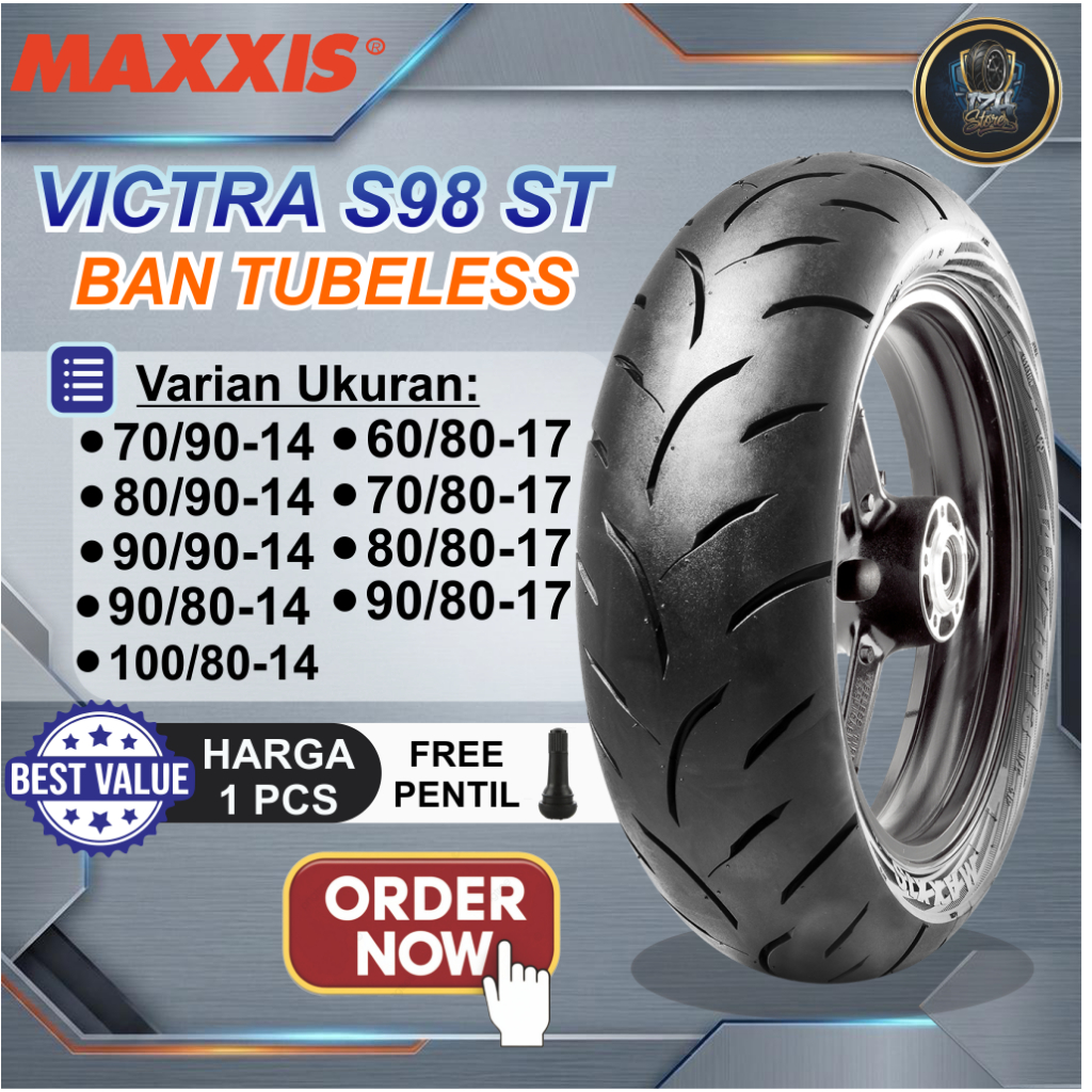 BAN MOTOR MAXXIS VICTRA S98 ST DIAMOND MA 3DN  TUBELESS RING 17 & 14 BARU ORIGINAL