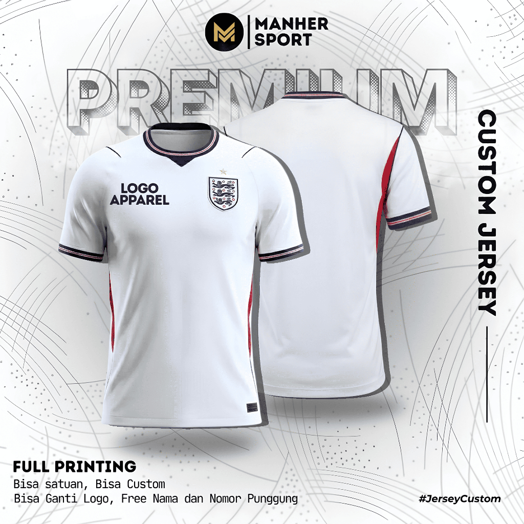 JERSEY ENGLAND INGGRIS 2026 FULL PRINTING