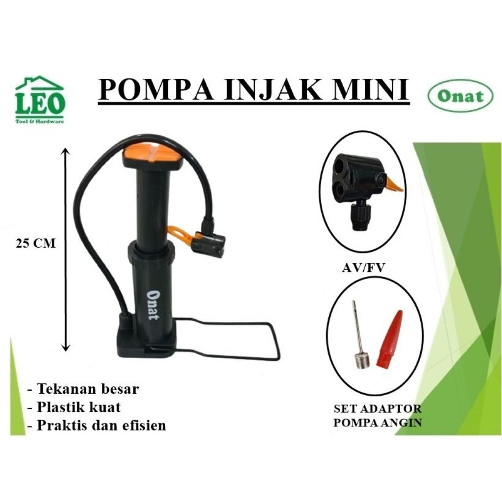 POMPA INJAK MINI, POMPA ANGIN INJAK MINI, POMPA INJAK PORTABEL