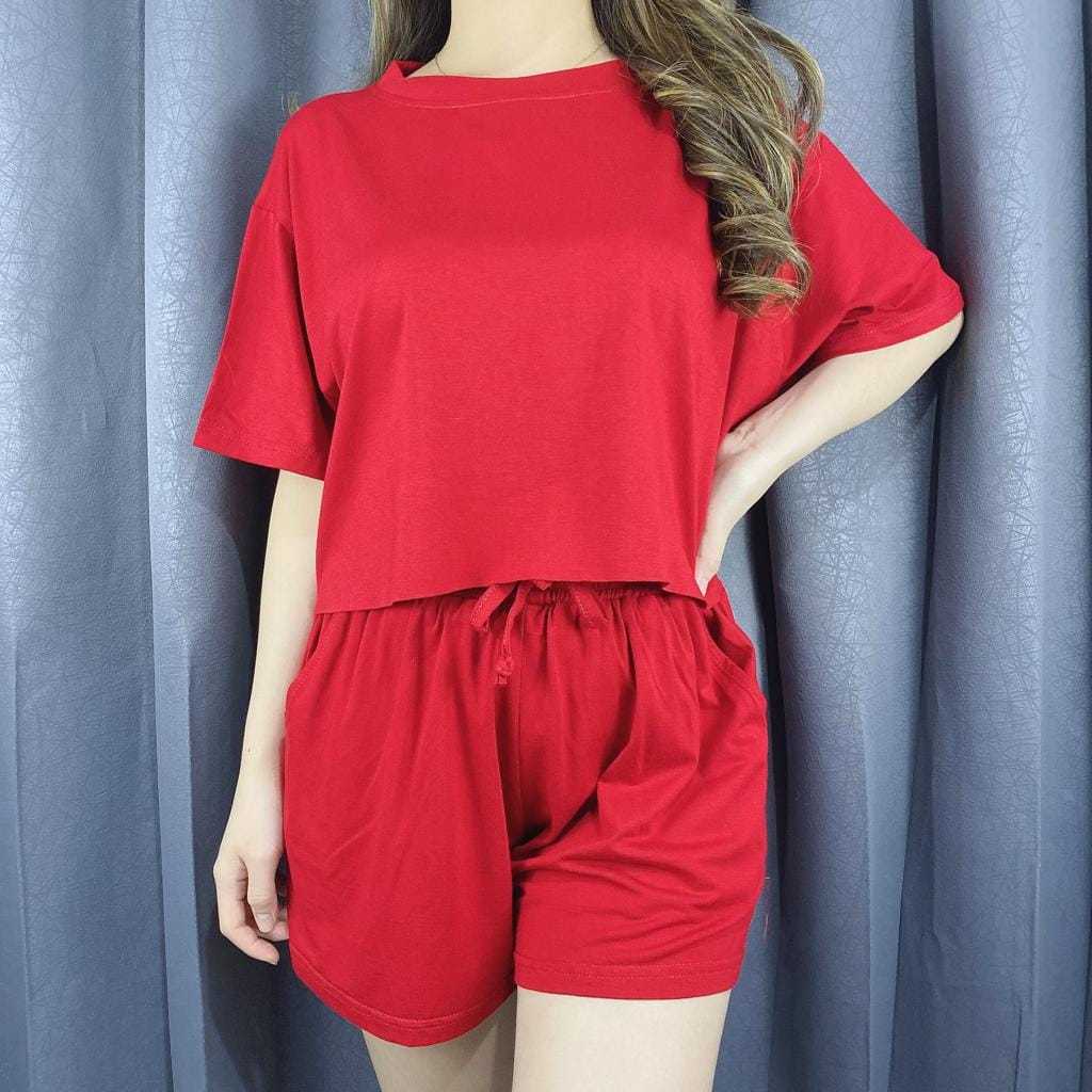 Baju Setelan Pendek Wanita Dewasa Polos/One Set Wanita Kekinian