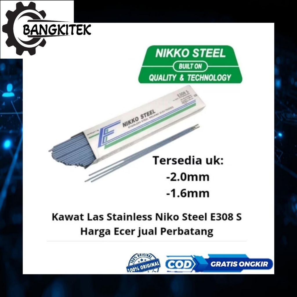 Kawat Las Stainless 1,6mm x 250mm,2.0mm x 250mm NIKKO STEEL 100% ORIGINAL/Kawat Las Untuk Stainless 
