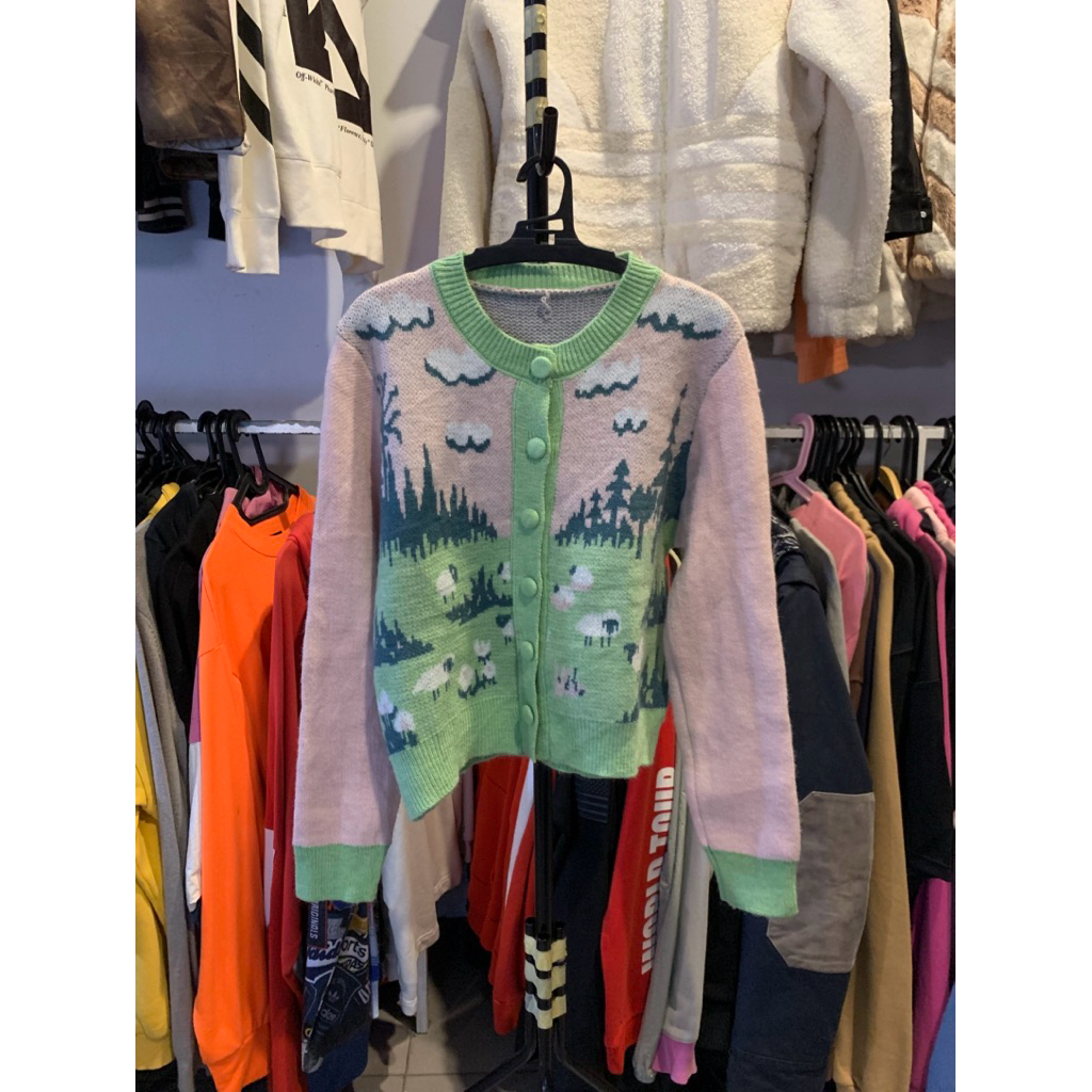 cardigan rajut landscape//knitwear rare//rajut karakter