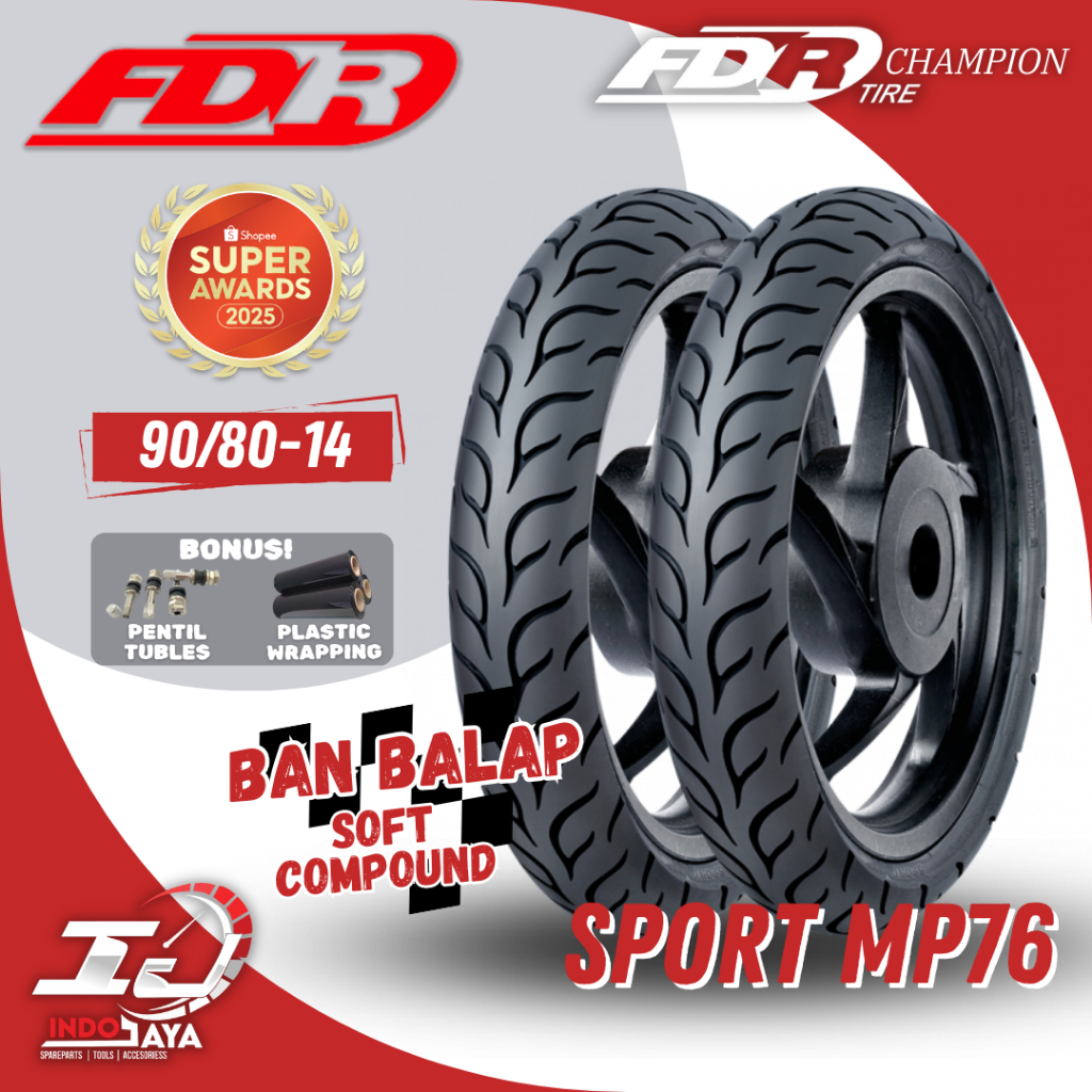(READY COD) BAN LUAR FDR SPORT MP 76 (90/80-14 - 100/80-14) RING 14 / -14 BAN MATIC TUBELESS MP76 / 