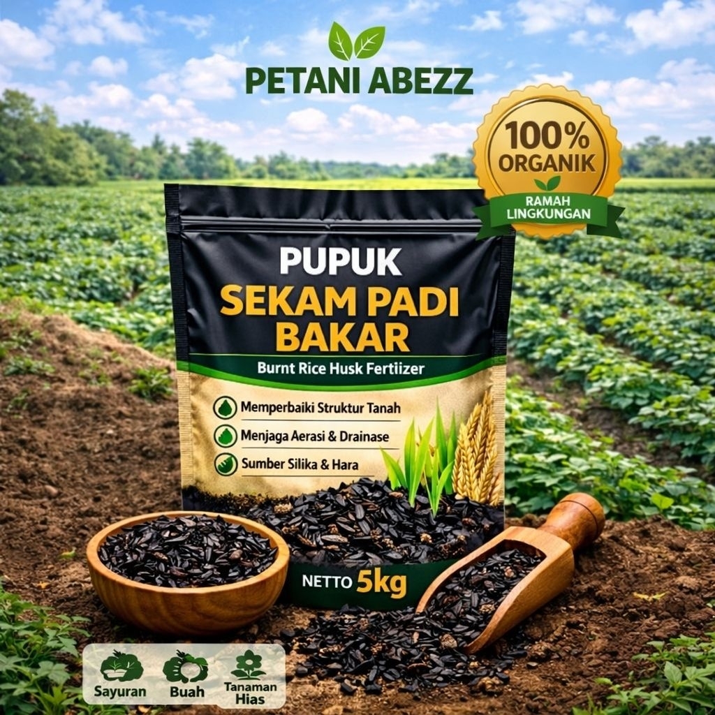 Sekam Padi Bakar 5Kg / Sekam Padi Bakar Super Halus Media Tanam Sayur & Tanaman Hias – 100% Organik