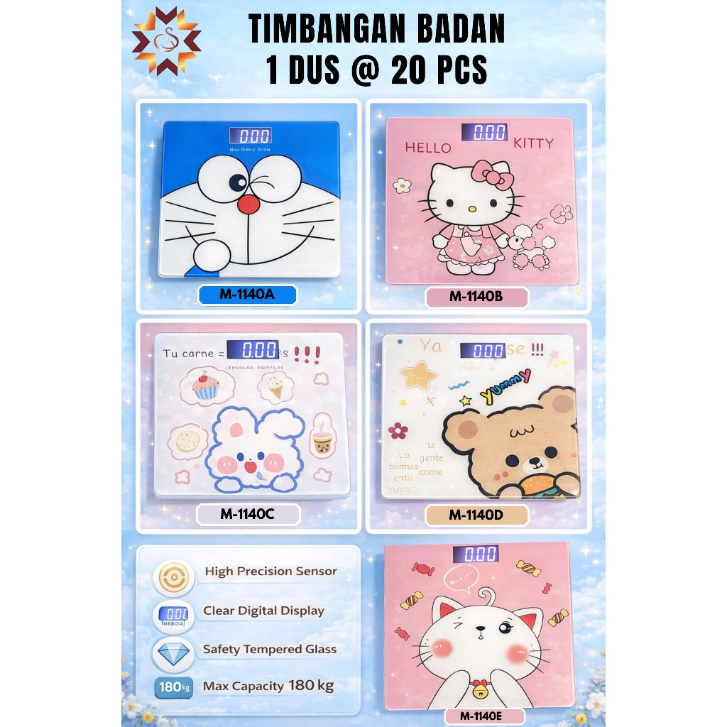 Timbangan Badan Digital/ Temperature Version Baterai/ Timbangan Badan Digital Polos