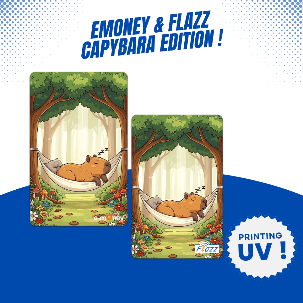 Custom Kartu Capybara - Support NFC - Kartu Emoney Flazz Gen 2 Support NFC