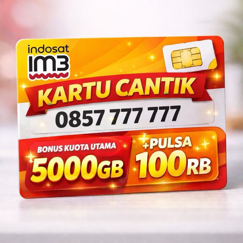 Kartu Perdana IM3 Indosat Nomor Cantik 10 Digit | Bonus Kuota Hingga 5000GB + Pulsa 100RB | Siap Pak