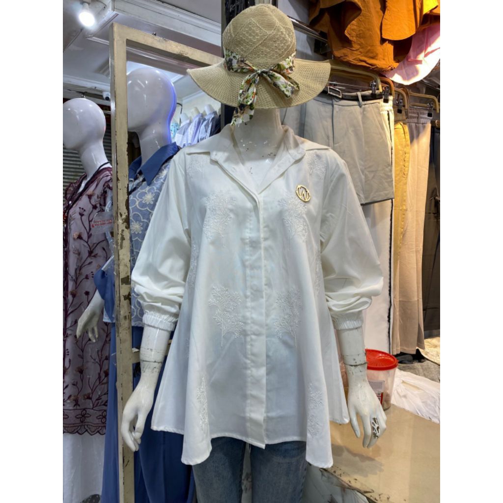 NewArrivals VSF04.6147K-4 TOP VANESA / Pakaian Fashion Wanita Blouse Kemeja Katun Bordir Premium Win