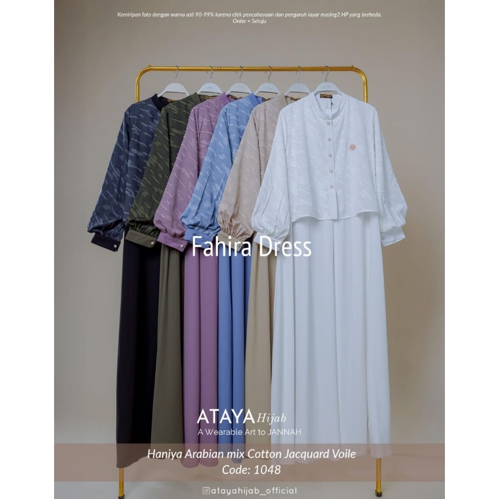 Lishana x Ataya Hijab - Fahira Dress | BEST SELLER Gamis Busui Wudhu Friendly Kekinian Outer Look | 