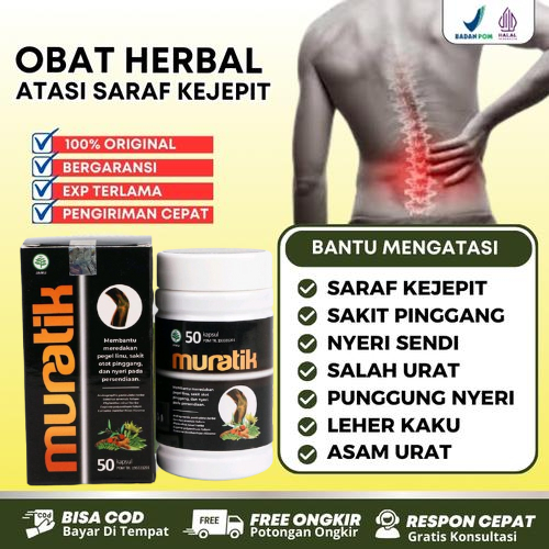 Obat Sakit Pinggang Paling Ampuh Saraf Kejepit Hnp Lbp Sciatica Lumpuh Jamu Herbal Muratik Naturafit