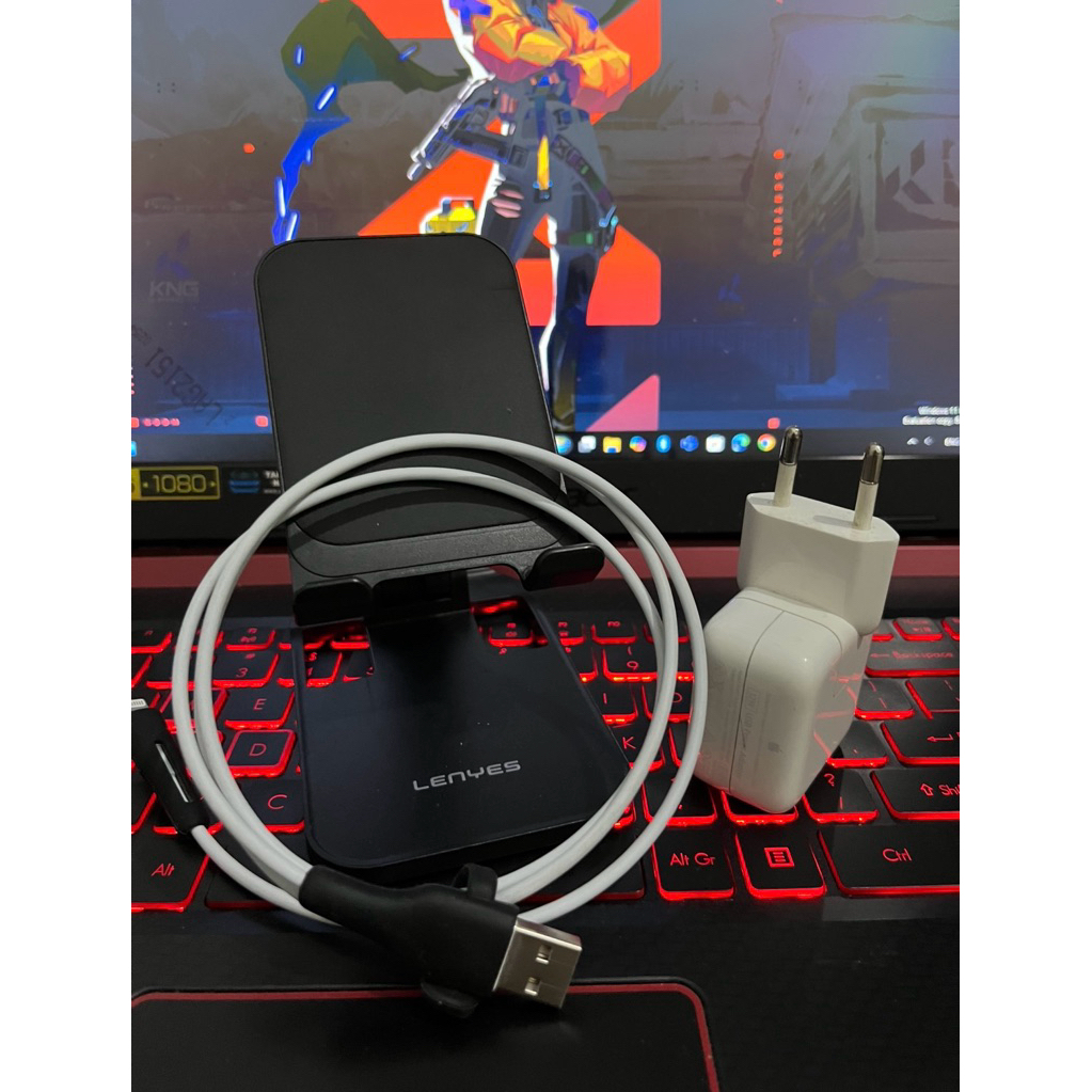 Kabel lightning Copotan Iphone + Kepala Charger Copotan Ipad Original