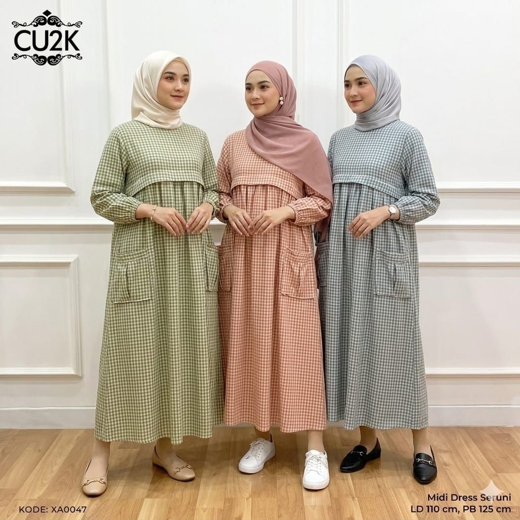 MIDI DRESS SERUNI BY CU2K | MIDI DRESS KATUN  CU2K | GAMIS CU2K | DRESS CU2K
