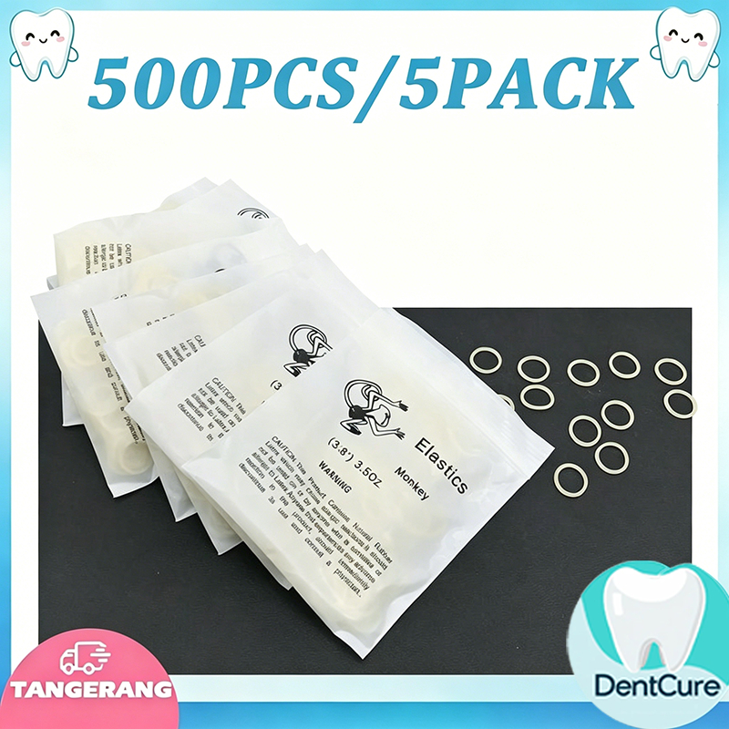 500pcs karet elastik gigi ortho behel dental rubber band elastis karet elastic 3.5oz kawat gigi reng