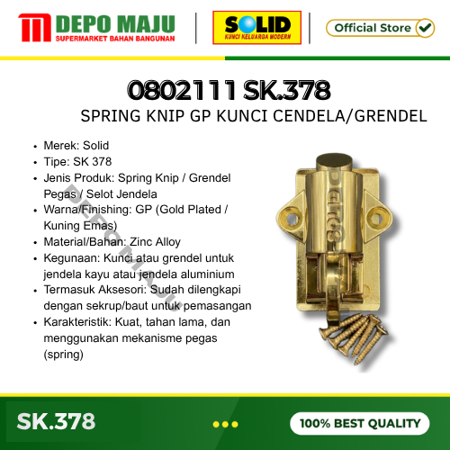 KUNCI JENDELA SPRING KNIP SOLID- KUNCI JENDELA Solid Bulat/378/ Kunci Jendela Solid/Slot jendela