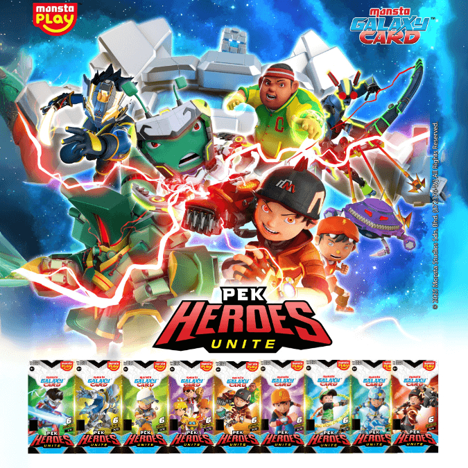 Dadi - BoBoiBoy Galaxy Card Pek Heroes United Malay Version 1 Set - Mainan/Card game
