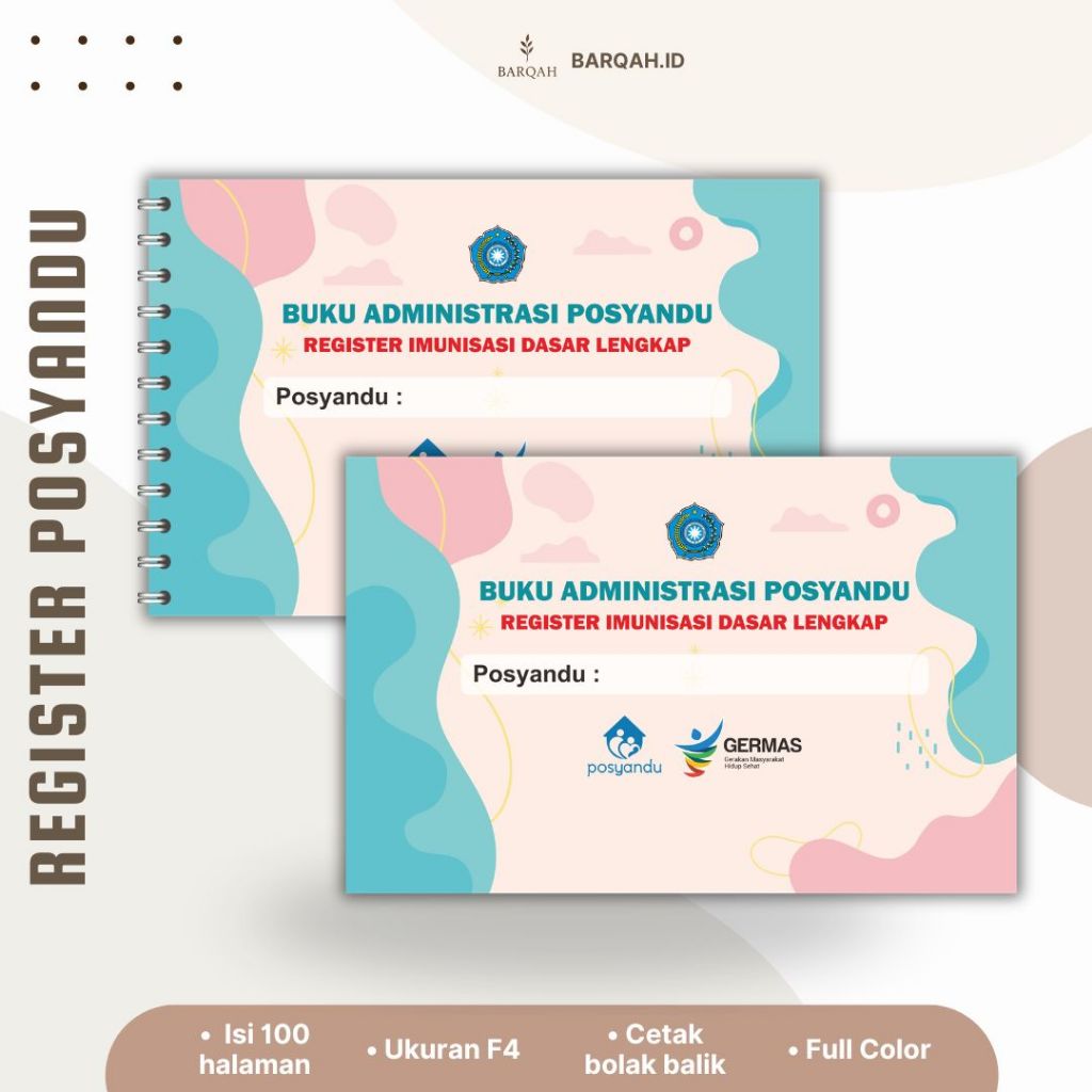 Buku Administrasi Posyandu Sehat Lengkap (Register Imunisasi F4)