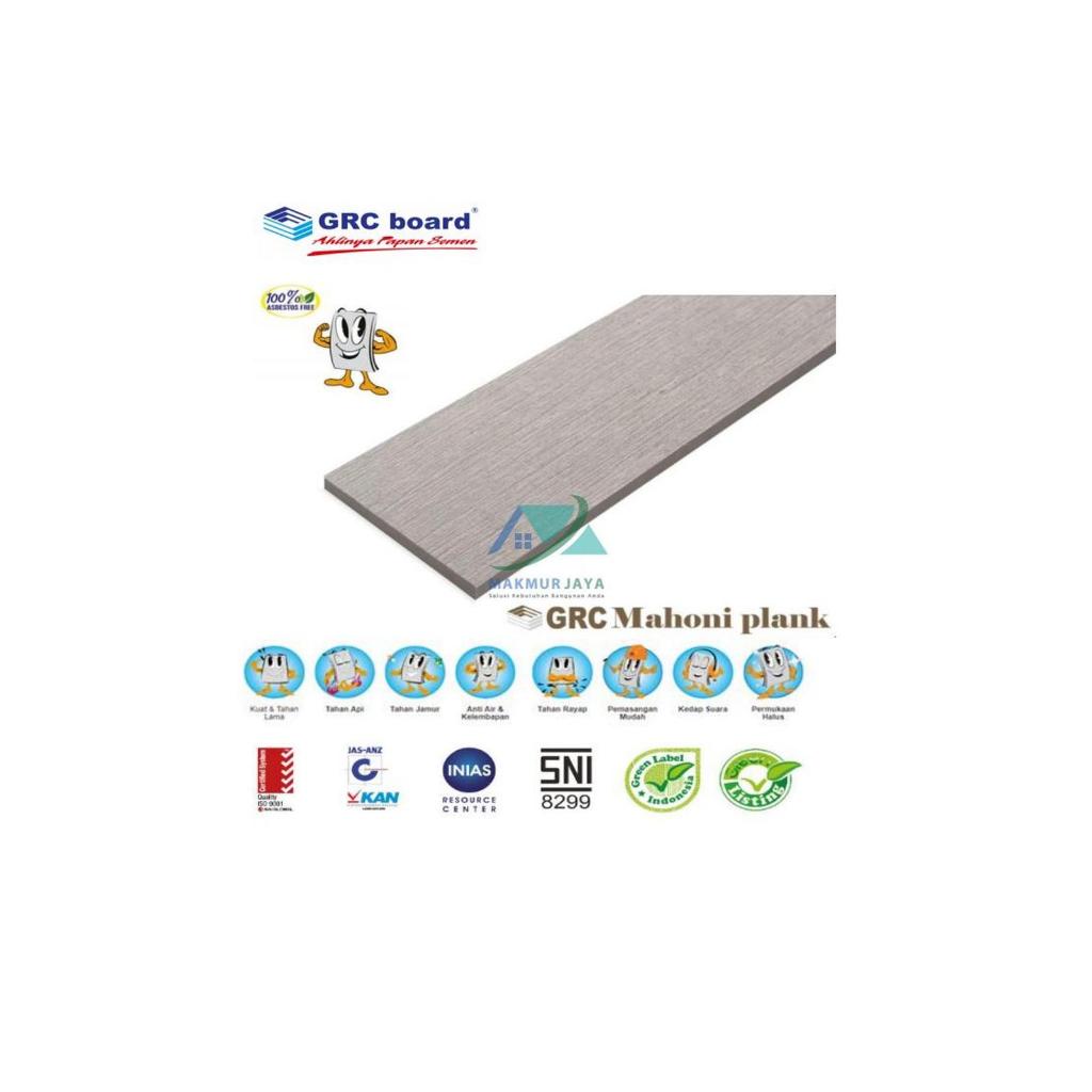 Mahoni Plank GRC 30 cm motif Kayu datar / Lisplang 8 x 300 x 3000 mm
